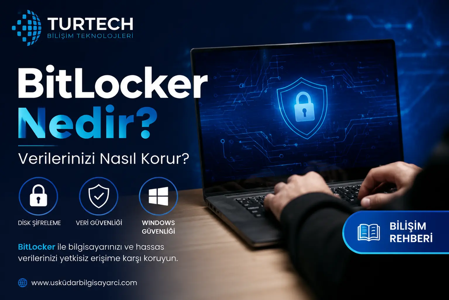 BitLocker ile Windows bilgisayarında disk şifreleme ve veri güvenliği sağlayan kurumsal kullanıcı